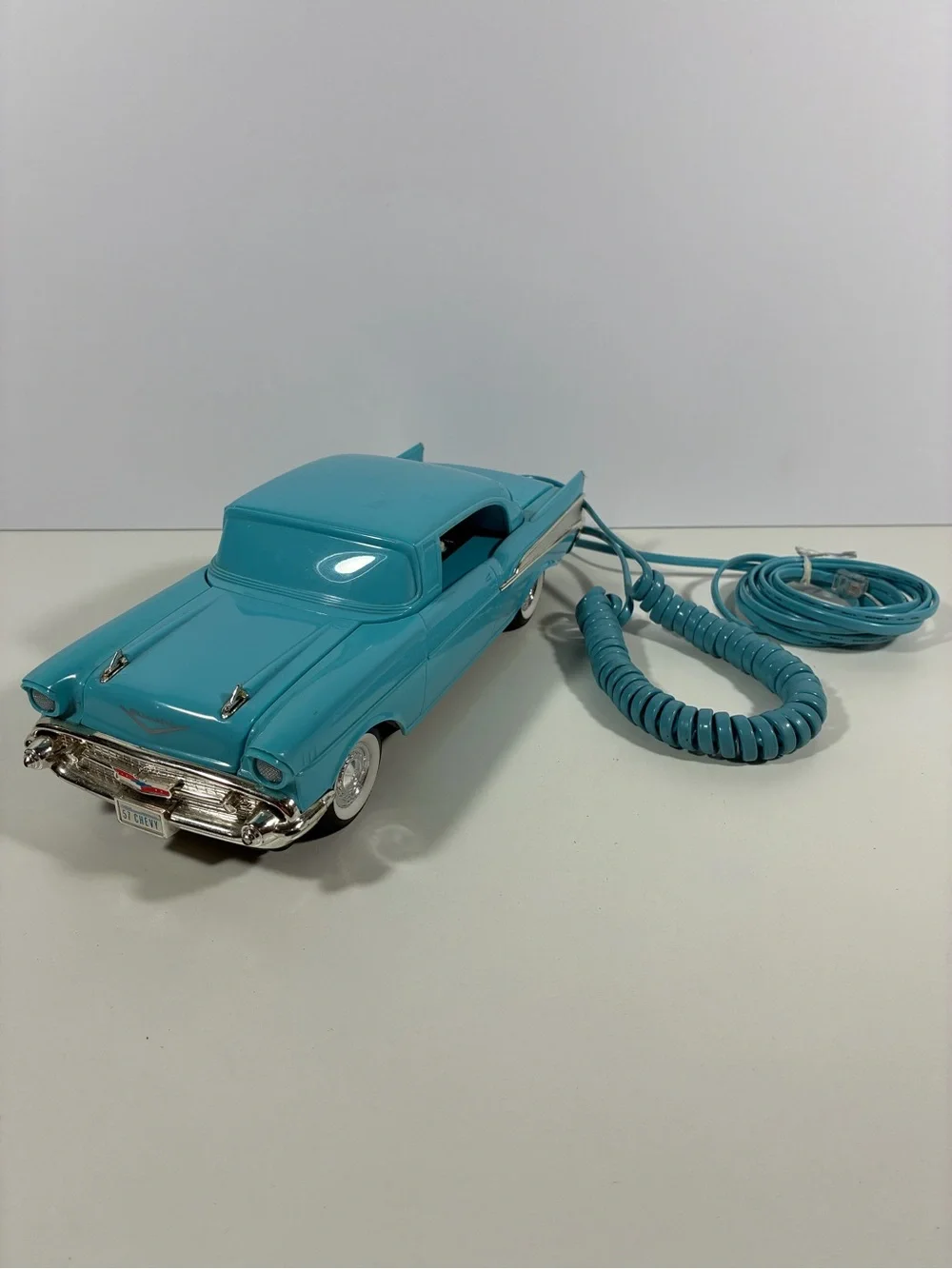 Vintage Telemania 1957 Chevy Bel Air Car Telephone Teal Aqua Blue ‘57 Chevrolet